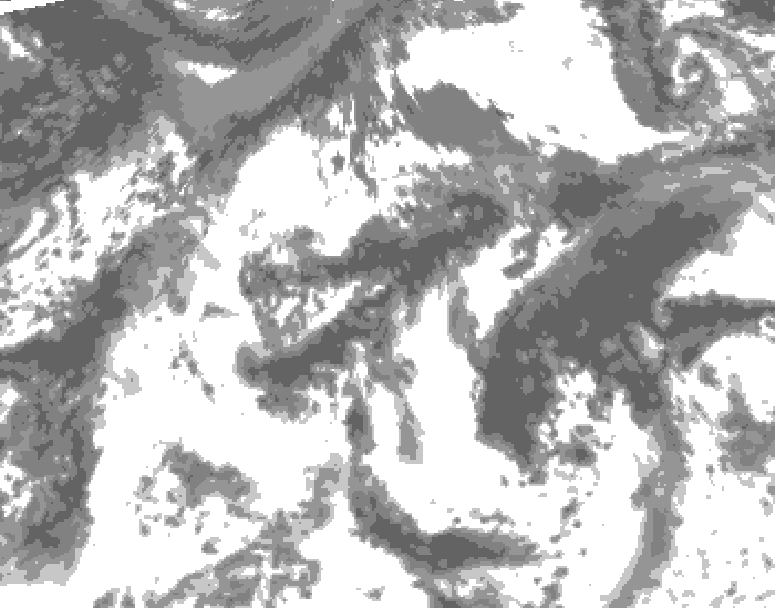GDPS total cloud 096 hour forecast chart for Canada based on 2026/08/21 0000Z data