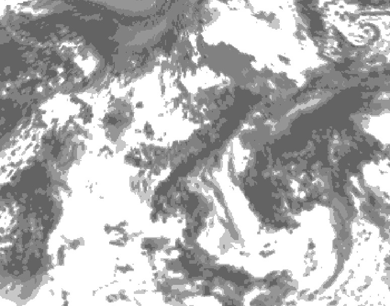 GDPS total cloud 108 hour forecast chart for Canada based on 2026/08/21 0000Z data