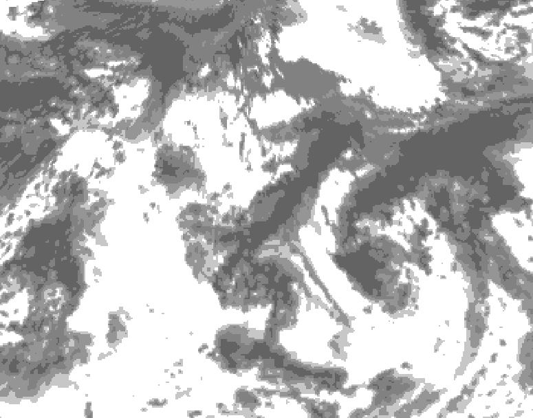 GDPS total cloud 114 hour forecast chart for Canada based on 2026/08/21 0000Z data