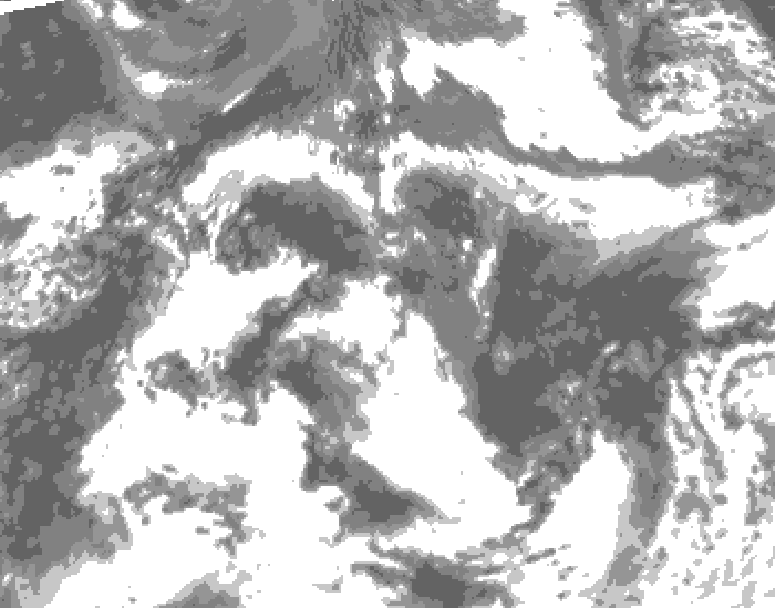 GDPS total cloud 072 hour forecast chart for Canada based on 2026/08/21 1200Z data
