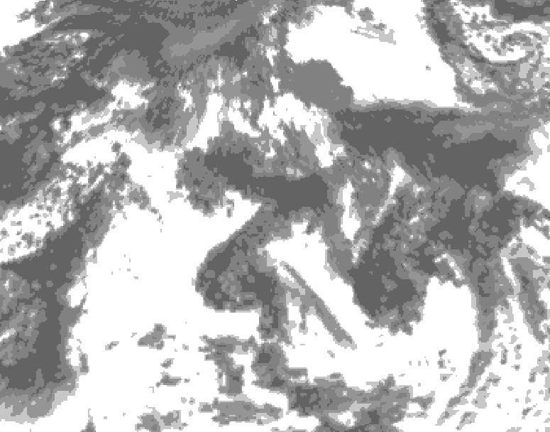 GDPS total cloud 096 hour forecast chart for Canada based on 2026/08/21 1200Z data