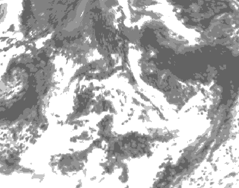 GDPS total cloud 216 hour forecast chart for Canada based on 2026/08/21 1200Z data