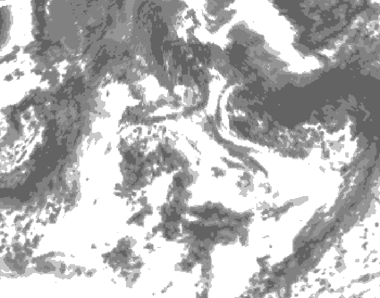GDPS total cloud 222 hour forecast chart for Canada based on 2026/08/21 1200Z data