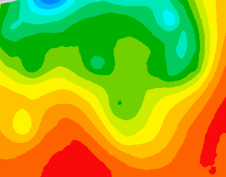 GDPS 500 millibar geopotential height 012 hour forecast chart for Canada based on 2026/08/22 0000Z data