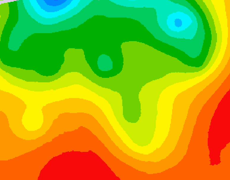 GDPS 500 millibar geopotential height 012 hour forecast chart for Canada based on 2026/08/22 1200Z data