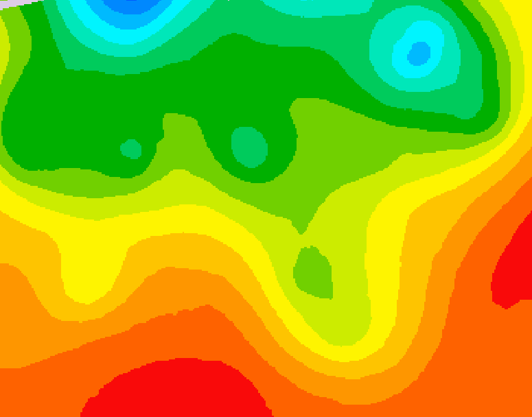 GDPS 500 millibar geopotential height 018 hour forecast chart for Canada based on 2026/08/22 1200Z data