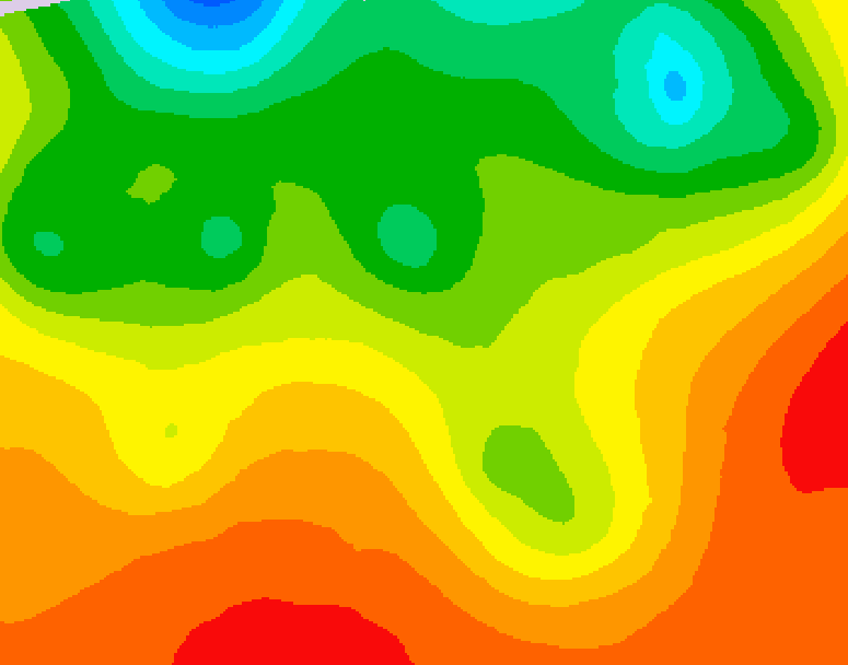 GDPS 500 millibar geopotential height 024 hour forecast chart for Canada based on 2026/08/22 1200Z data