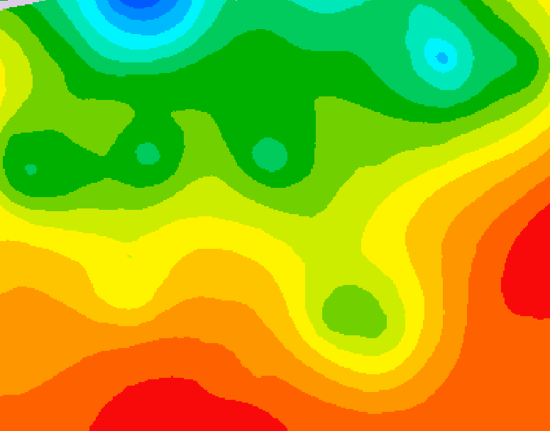 GDPS 500 millibar geopotential height 030 hour forecast chart for Canada based on 2026/08/22 1200Z data