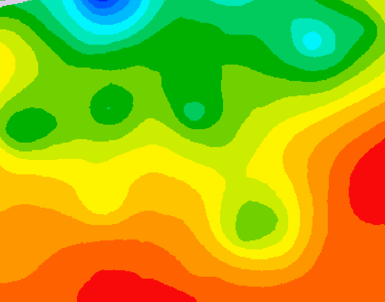 GDPS 500 millibar geopotential height 036 hour forecast chart for Canada based on 2026/08/22 1200Z data