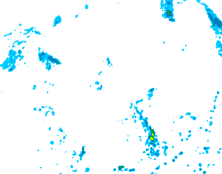 GDPS precipitation 012 hour forecast chart for Canada based on 2026/08/22 1200Z data