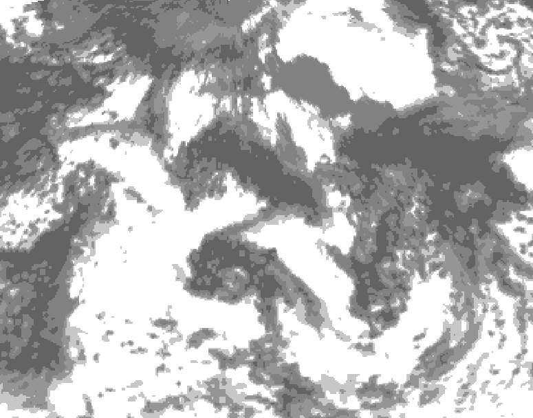GDPS total cloud 084 hour forecast chart for Canada based on 2026/08/22 0000Z data