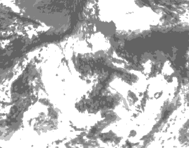 GDPS total cloud 108 hour forecast chart for Canada based on 2026/08/22 0000Z data