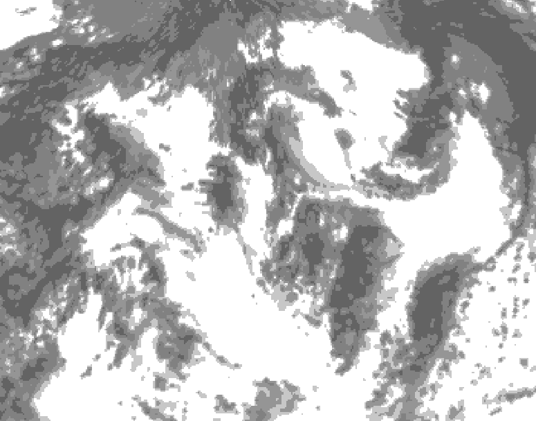 GDPS total cloud 006 hour forecast chart for Canada based on 2026/08/22 1200Z data