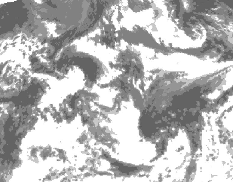 GDPS total cloud 042 hour forecast chart for Canada based on 2026/08/22 1200Z data