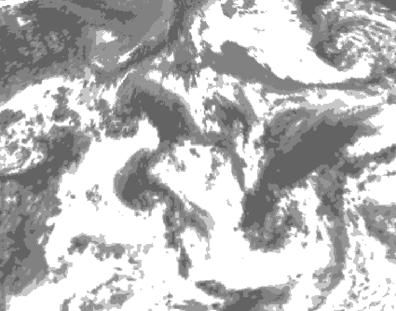 GDPS total cloud 054 hour forecast chart for Canada based on 2026/08/22 1200Z data