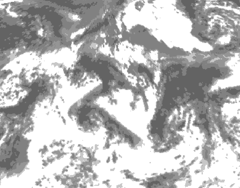 GDPS total cloud 060 hour forecast chart for Canada based on 2026/08/22 1200Z data