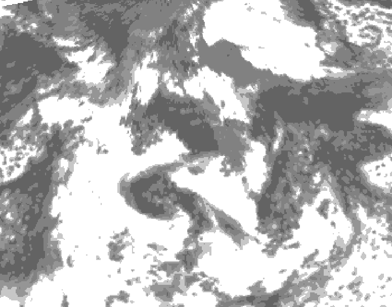 GDPS total cloud 072 hour forecast chart for Canada based on 2026/08/22 1200Z data