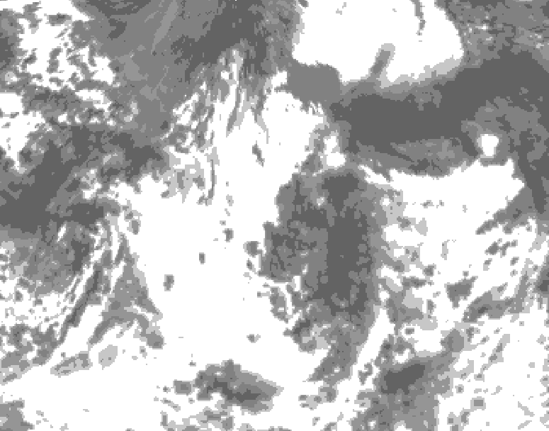 GDPS total cloud 120 hour forecast chart for Canada based on 2026/08/22 1200Z data