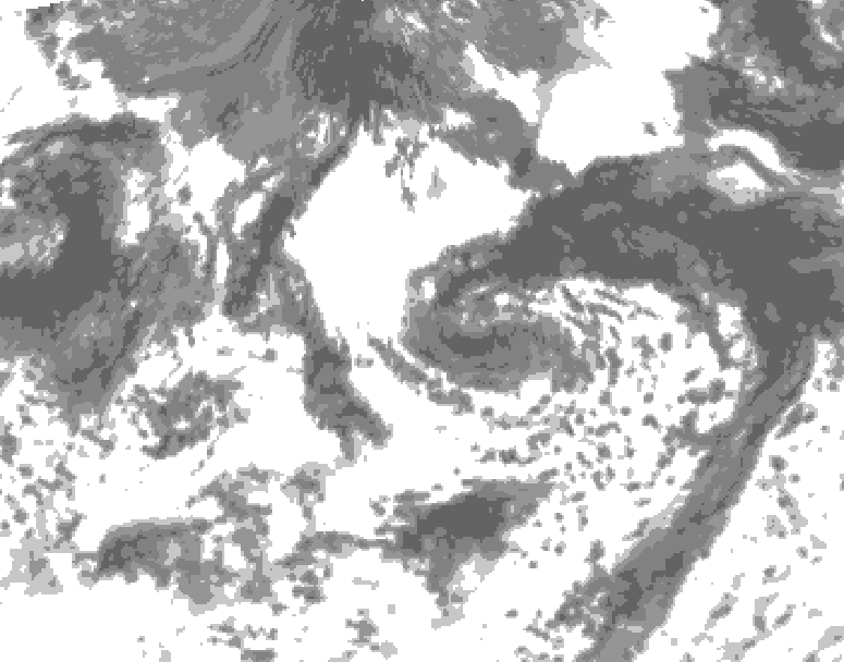 GDPS total cloud 180 hour forecast chart for Canada based on 2026/08/22 1200Z data
