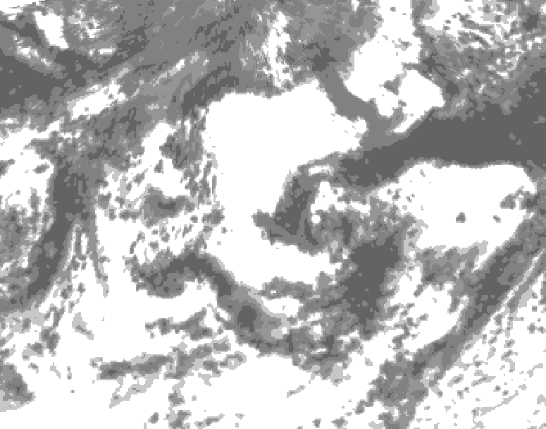 GDPS total cloud 210 hour forecast chart for Canada based on 2026/08/22 1200Z data