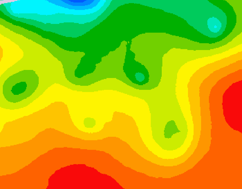 GDPS 500 millibar geopotential height 030 hour forecast chart for Canada based on 2026/08/23 1200Z data