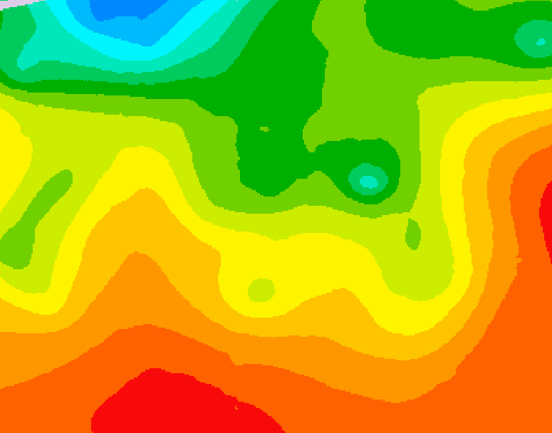 GDPS 500 millibar geopotential height 054 hour forecast chart for Canada based on 2026/08/23 1200Z data
