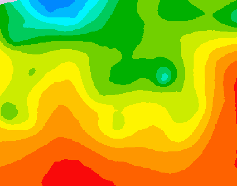 GDPS 500 millibar geopotential height 060 hour forecast chart for Canada based on 2026/08/23 1200Z data
