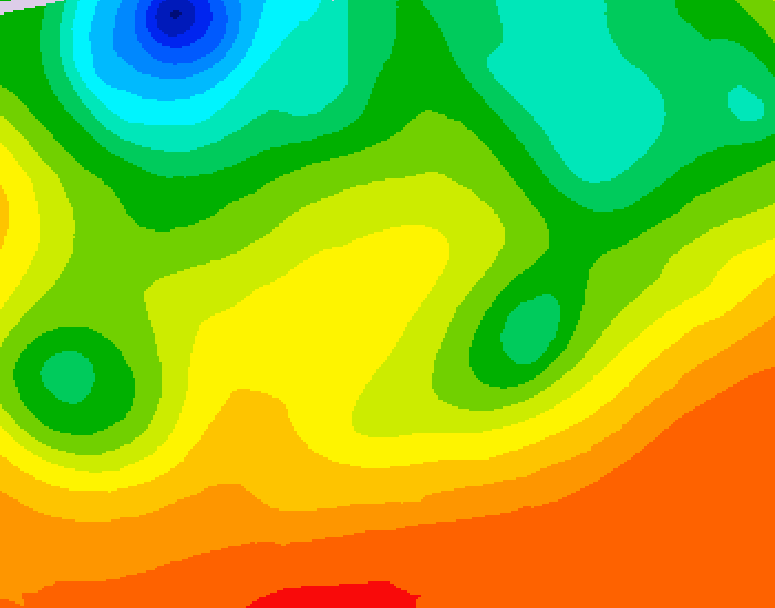 GDPS 500 millibar geopotential height 222 hour forecast chart for Canada based on 2026/08/23 1200Z data