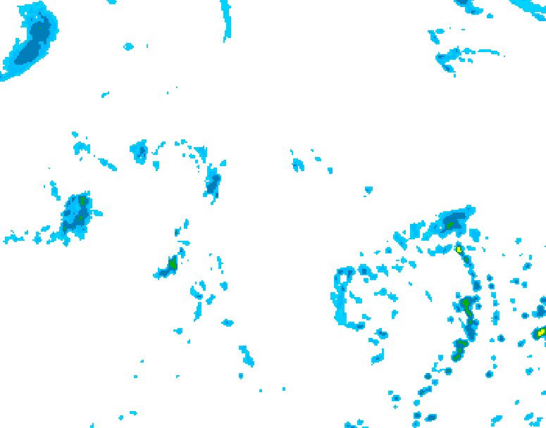 GDPS precipitation 018 hour forecast chart for Canada based on 2026/08/23 1200Z data