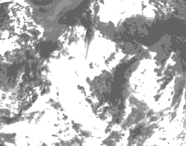 GDPS total cloud 108 hour forecast chart for Canada based on 2026/08/23 0000Z data