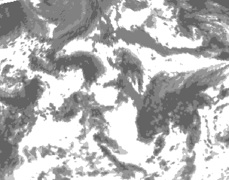 GDPS total cloud 018 hour forecast chart for Canada based on 2026/08/23 1200Z data