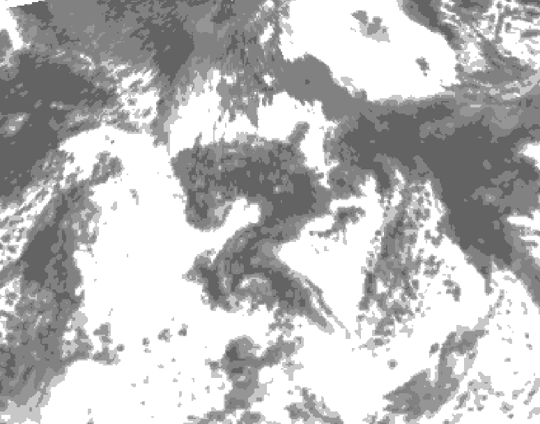 GDPS total cloud 054 hour forecast chart for Canada based on 2026/08/23 1200Z data