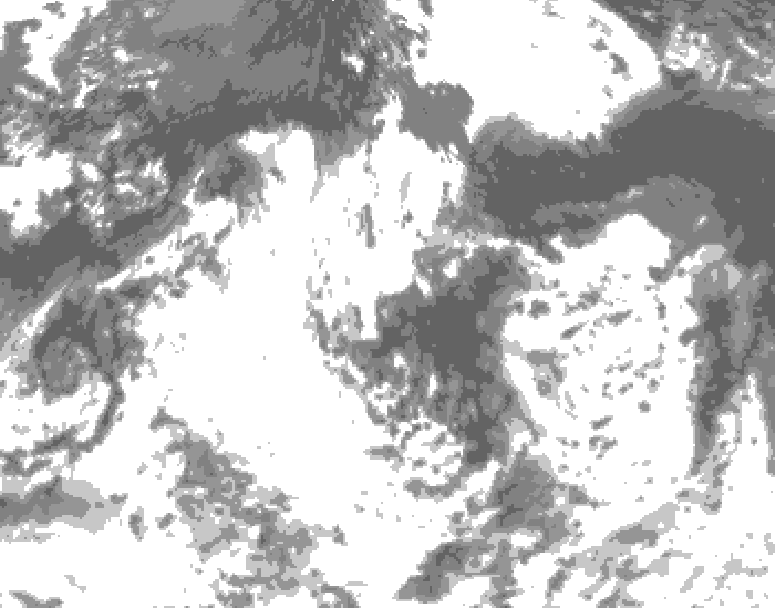 GDPS total cloud 084 hour forecast chart for Canada based on 2026/08/23 1200Z data