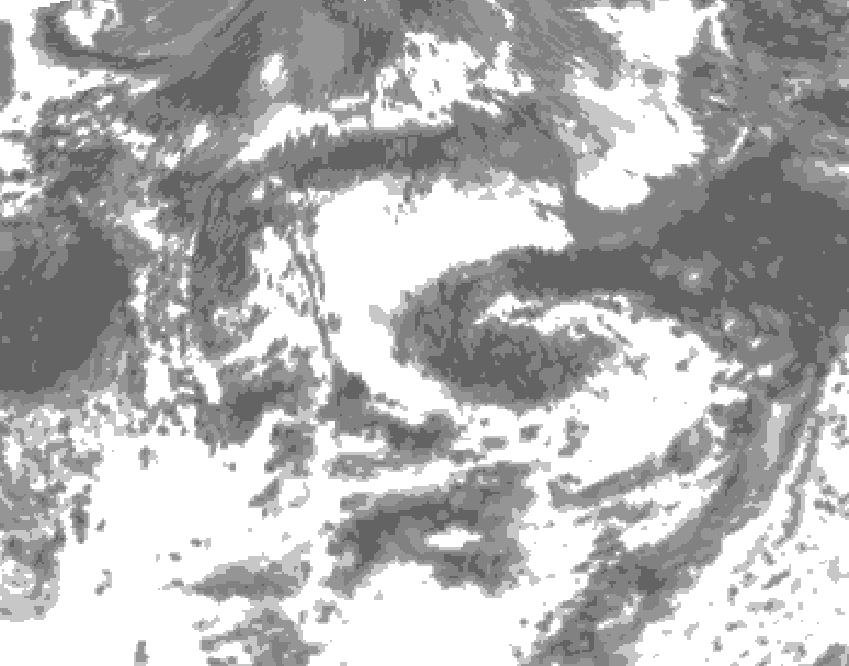 GDPS total cloud 162 hour forecast chart for Canada based on 2026/08/23 1200Z data