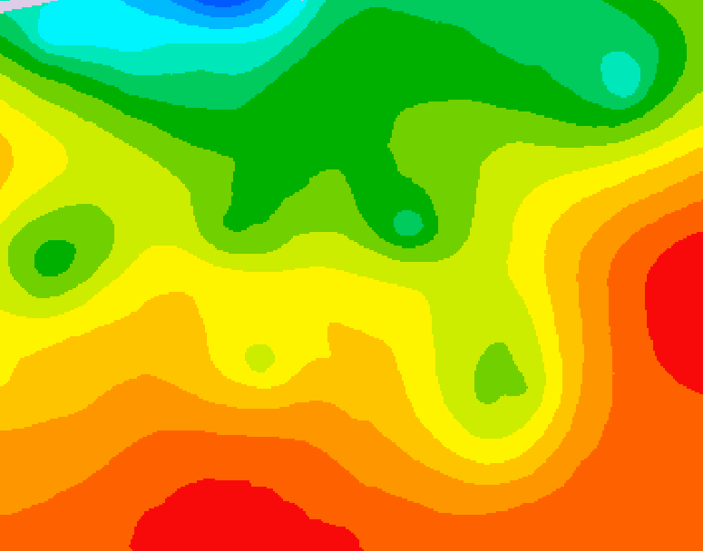 GDPS 500 millibar geopotential height 006 hour forecast chart for Canada based on 2026/08/24 1200Z data