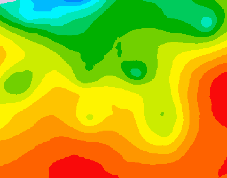 GDPS 500 millibar geopotential height 012 hour forecast chart for Canada based on 2026/08/24 1200Z data