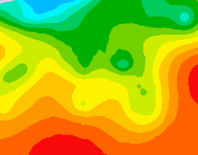 GDPS 500 millibar geopotential height 018 hour forecast chart for Canada based on 2026/08/24 1200Z data