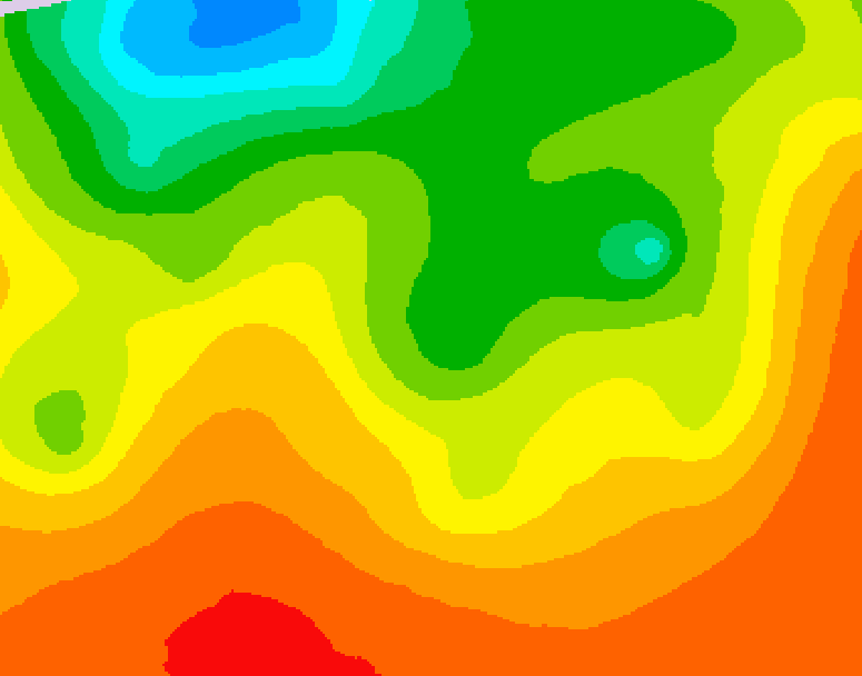 GDPS 500 millibar geopotential height 048 hour forecast chart for Canada based on 2026/08/24 1200Z data