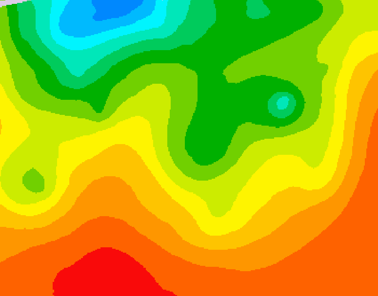 GDPS 500 millibar geopotential height 054 hour forecast chart for Canada based on 2026/08/24 1200Z data