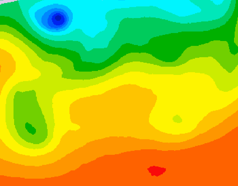 GDPS 500 millibar geopotential height 222 hour forecast chart for Canada based on 2026/08/24 1200Z data