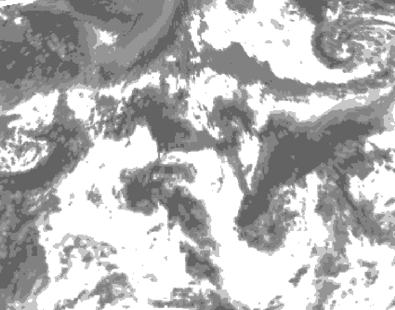 GDPS total cloud 006 hour forecast chart for Canada based on 2026/08/24 1200Z data