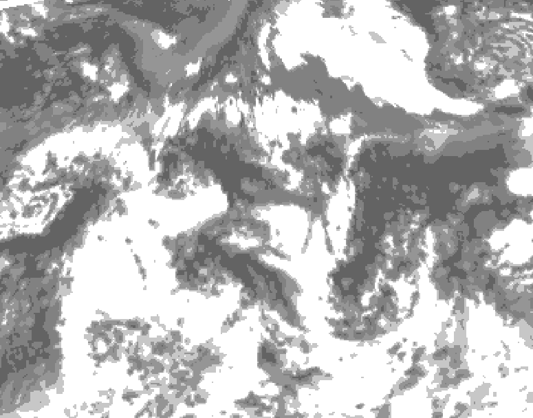 GDPS total cloud 012 hour forecast chart for Canada based on 2026/08/24 1200Z data