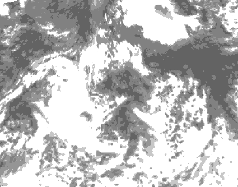 GDPS total cloud 036 hour forecast chart for Canada based on 2026/08/24 1200Z data