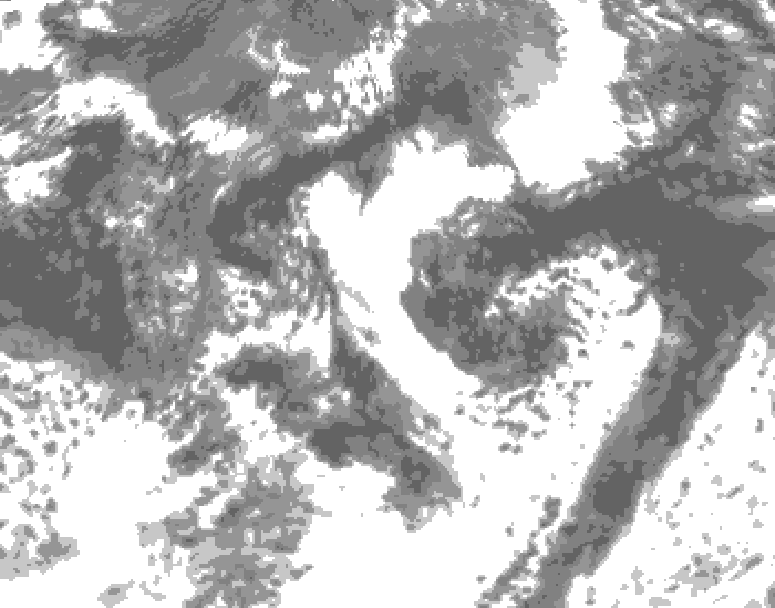 GDPS total cloud 132 hour forecast chart for Canada based on 2026/08/24 1200Z data