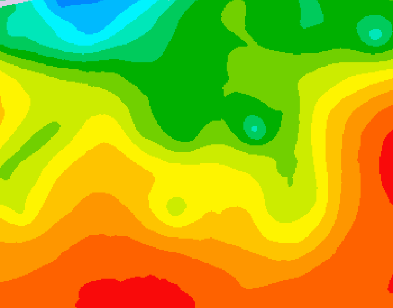 GDPS 500 millibar geopotential height 012 hour forecast chart for Canada based on 2026/08/25 0000Z data