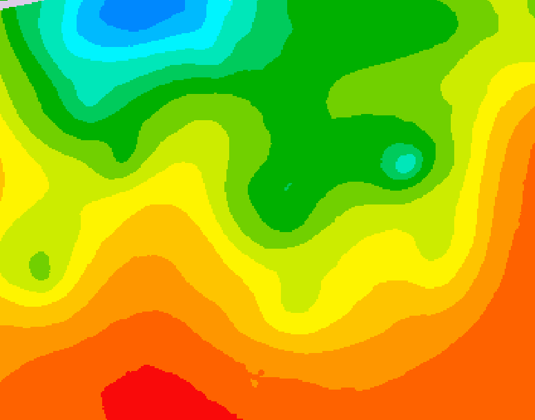 GDPS 500 millibar geopotential height 036 hour forecast chart for Canada based on 2026/08/25 0000Z data
