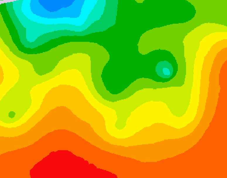 GDPS 500 millibar geopotential height 018 hour forecast chart for Canada based on 2026/08/25 1200Z data