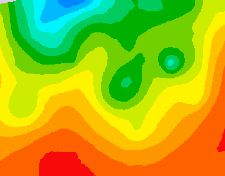 GDPS 500 millibar geopotential height 036 hour forecast chart for Canada based on 2026/08/25 1200Z data