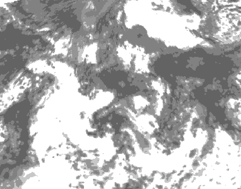 GDPS total cloud 012 hour forecast chart for Canada based on 2026/08/25 0000Z data