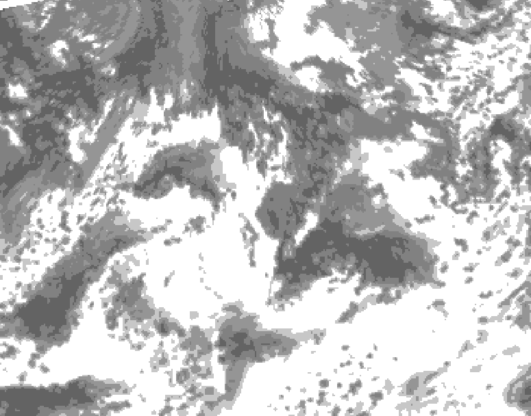 GDPS total cloud 192 hour forecast chart for Canada based on 2026/08/25 0000Z data